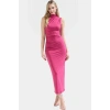 Şık Bodycon Maxi Elbise Polyester Elastan Karışımı Rahat Günlük Profesyonel Görünüm Konforlu Kesim