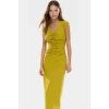 Şık Bodycon Midi Elbise Soft Krep Dokuma Polyester Kumaş Rahat Ve Yüksek Kalite