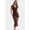 Şık Bodycon Midi Elbise Soft Krep Dokuma Polyester Kumaş Rahat Ve Yüksek Kalite