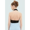 Şık Boyundan Bağlamalı Kolsuz Örme Bluz Uzun Ömürlü Günlük Kullanım İçin Modern Stil