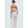 Şık Çizgili Plaj Takımı Rahat Uzun Crinkle Dokuma Polyester Seçkin Malzeme Özenle Seçilmiş