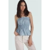 Şık Çizgili Straplez Fitted Terrycotton Bluz Profesyonel Görünüm Özenle Seçilmiş Uzun Ömürlü