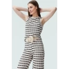 Şık Çizgili Triko Bluz Nefes Alan Rahat Günlük Stil Trend Tasarım Profesyonel Görünüm