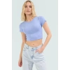 Şık Çizgili Viskoz Crop Bluz Yazlık Rahat Fitted Kalıp Uzun Ömürlü Seçkin Malzeme Trend Tasarım