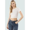Şık Çizgili Viskoz Crop Bluz Yazlık Rahat Fitted Kalıp Uzun Ömürlü Seçkin Malzeme Trend Tasarım