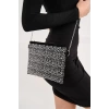 Şık Damla Taş Detaylı Clutch El ve Omuz Çantası Zincir Askılı Dayanıklı Malzeme Seçkin Malzeme