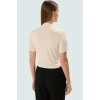 Şık Dik Yaka Crop Bluz Örme Kumaş Kruvaze Yazlık Modern Stil Rahat Ve Özel Tasarım