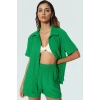 Şık Dokuma Gömlek Şort Takım Fitted Kalıp Rahat Yazlık Plaj Modern Stil Özel Tasarım