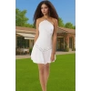 Şık Fırfırlı Poplin Mini Elbise Halter Yaka A Kesim Yazlık Trend Tasarım Rahat Kullanım Şık Görünüm