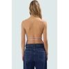 Şık Gece Bluzu Payetli Halter Yaka Kolsuz Örme Bluz Yaz Mevsimi Günlük Kullanım İçin