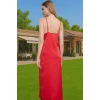 Şık Halter Yaka Saten Midi Abiye Elbise Cut Out Detaylı Yüksek Kalite Özenle Seçilmiş Konforlu Kesim