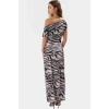 Şık Hayvan Desenli Örme Maxi Elbise Bodycon Kalıp 134 cm Boy Uzun Ömürlü