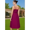 Şık Kadın Midi Elbise Polyester Elastan Astarlı Yazlık Özel Tasarım Zarifane Tasarım Rahat Ve Şık