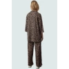 Şık Leopar Desenli Kimono Takım Nefes Alan Polyester Kumaş Görünüm Profesyonel