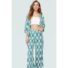 Şık Leopar Desenli Kimono Takım Nefes Alan Polyester Kumaş Görünüm Profesyonel
