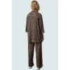 Şık Leopar Desenli Kimono Takım Nefes Alan Polyester Kumaş Görünüm Profesyonel