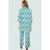 Şık Leopar Desenli Kimono Takım Nefes Alan Polyester Kumaş Görünüm Profesyonel