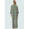 Şık Leopar Desenli Kimono Takım Nefes Alan Polyester Kumaş Görünüm Profesyonel