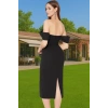 Şık Leopar Desenli Midi Abiye Elbise Polyester Yazlık Mezuniyet Elbisesi Dayanıklı Malzeme