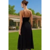 Şık Maxi Elbise V Yaka Kolsuz Dokuma Viskoz Plaj Elbisesi Özel Tasarım Modern Stil Dayanıklı Malzeme