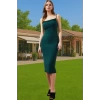 Şık Midi Boy Bodycon Elastan Örme Elbise Günlük Ve Özel Günler İçin Rahat Ve Şık Şık Görünüm