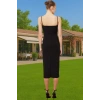 Şık Midi Boy Bodycon Elastan Örme Elbise Günlük Ve Özel Günler İçin Rahat Ve Şık Şık Görünüm