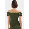Şık Mini Elbise 85% Viskoz 15% Poliamid Kumaş Balon Kol Bodycon Kalıp Trend Tasarım