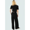 Şık Polo Yaka Örme Takım Geniş Paça Pantolon ve Crop Üst Özel Tasarım Özenle Seçilmiş