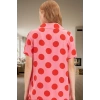 Şık Puantiyeli Viskon Pijama Takımı Dokuma Kumaş Regular Kalıp Yazlık Dayanıklı Malzeme