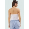 Şık Straplez Bluz Poplin Kumaş Fitted Kalıp Yazlık Özel Tasarım Rahat Ve