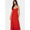 Şık V Yaka Kolsuz Maxi Elbise 130cm Boy Polyester Dokuma Rahat Seçkin Malzeme