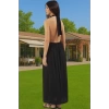 Şık V Yaka Maxi Plaj Elbisesi Rahat Kalıp Crinkle Dokuma Viskoz Kumaş Modern Stil Mükemmel Uyum