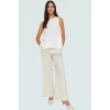 Şık ve Rahat Kolsuz Bluz Polyester Krep Örme Regular Kalıp Premium Kalite Profesyonel Görünüm
