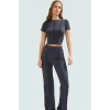 Şık ve Rahat Örme Kadın Takım Polyester Kaşkorse Kumaş İspanyol Paça Pantolon Yazlık Modern Stil