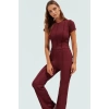 Şık ve Rahat Örme Kadın Takım Polyester Kaşkorse Kumaş İspanyol Paça Pantolon Yazlık Modern Stil