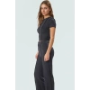 Şık ve Rahat Örme Kadın Takım Polyester Kaşkorse Kumaş İspanyol Paça Pantolon Yazlık Modern Stil