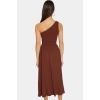 Şık ve Rahat Yazlık Midi Elbise Tek Omuz Polyester Kaliteli İşçilik Zarifane Tasarım