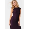 Şık Yazlık Örme Midi Elbise Bodycon Kalıp Kayık Yaka Esnek Kumaş Rahat Ve