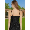 Siyah Örme Payetli Mini Abiye Elbise Otriş Detaylı Mezuniyet Özenle Seçilmiş Modern Stil Modern Stil