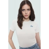 Slogan Nakışlı Bluz %70 Polyester %29 Pamuk Yazlık Kısa Kol Rahat Ve Şık Kaliteli İşçilik