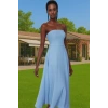 Straplez A Kesim Midi Boy Dokuma Abiye Elbise Yaz Koleksiyonu Premium Kalite Profesyonel Görünüm