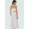 Straplez Bluz Etek Takım Dokulu Kumaş Şık Plaj Stili Seçkin Malzeme Modern Stil Uzun Ömürlü