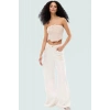 Straplez Crop Bluz Bağlama Detayli Dokuma Polyester Yazlık Kaliteli İşçilik Dayanıklı Malzeme