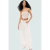 Straplez Crop Bluz Bağlama Detayli Dokuma Polyester Yazlık Kaliteli İşçilik Dayanıklı Malzeme