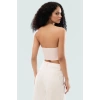 Straplez Crop Bluz Bağlama Detayli Dokuma Polyester Yazlık Kaliteli İşçilik Dayanıklı Malzeme