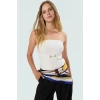 Straplez Fitted Bluz İnce Kemer Detayli Dokuma Yazlık Özel Tasarım Günlük Kullanım İçin