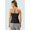 Straplez Fitted Vücut Örme Bluz Yazlık Viskoz Polyester Trend Tasarım Seçkin Malzeme