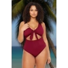 Tam Koruma Sağlayan Konforlu Plus Size Mayo Bağlamalı Tasarım Büyük Beden Battal Boy