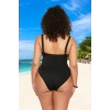 Tam Koruma Sağlayan Konforlu Plus Size Mayo Bağlamalı Tasarım Büyük Beden Battal Boy