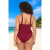 Tam Koruma Sağlayan Konforlu Plus Size Mayo Bağlamalı Tasarım Büyük Beden Battal Boy